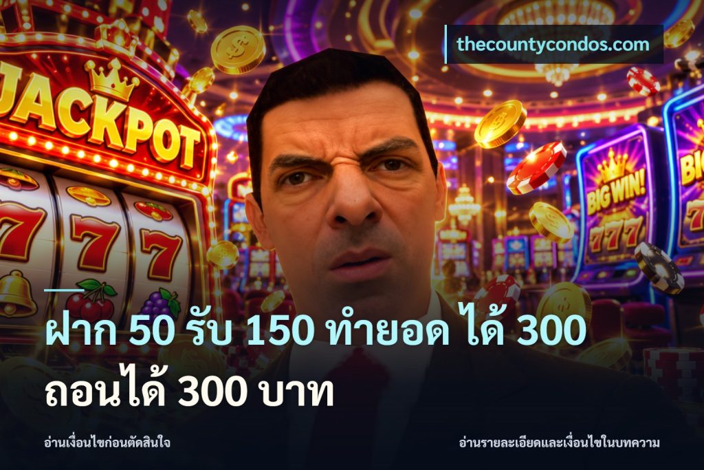 ฝาก 50 รับ 150 ทํายอด ได้ 300 ถอนได้ 300 บาท