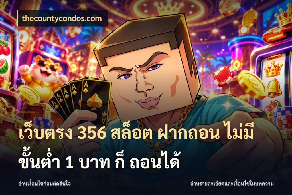 เว็บตรง 356 สล็อต ฝากถอน ไม่มี ขั้นต่ำ 1 บาท ก็ ถอนได้ จำนวนเริ่มต้นกับสไตล์เกมที่ชอบ ในมุม thecountycondos.com