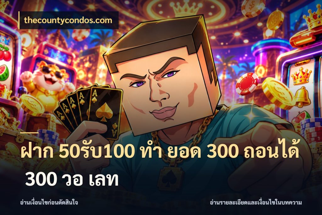 ฝาก 50รับ100 ทํา ยอด 300 ถอนได้ 300 วอ เลท thecountycondos.com จับประเด็นยอดรับก่อนเลือกความสนุก