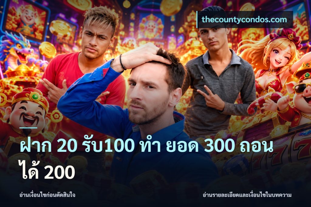 ฝาก 20 รับ100 ทํา ยอด 300 ถอนได้ 200