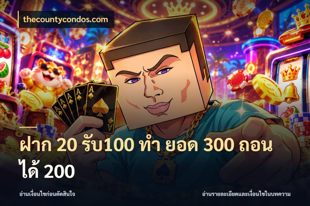 ฝาก 20 รับ100 ทํา ยอด 300 ถอนได้ 200 thecountycondos.com โปรกับเกมที่ชอบเลือกให้ตรงสไตล์