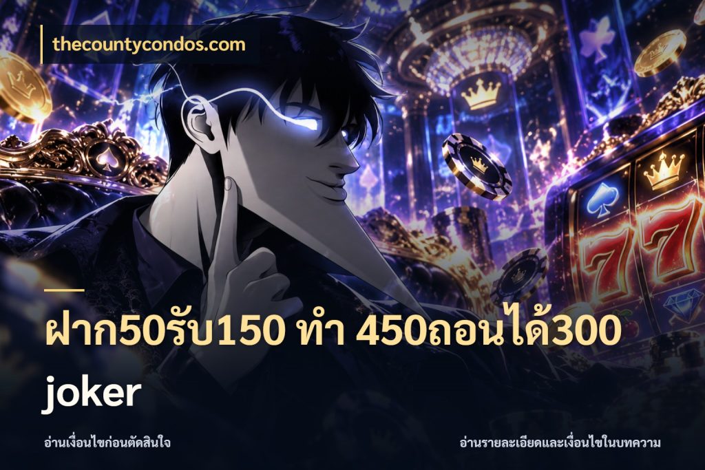 ฝาก50รับ150 ทํา 450ถอนได้300 joker จับคู่โบนัสกับสไตล์เกมที่ชอบ ในมุม thecountycondos.com