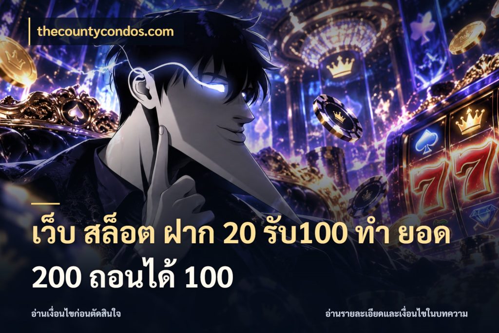 เว็บ สล็อต ฝาก 20 รับ100 ทํา ยอด 200 ถอนได้ 100 จับประเด็นยอดรับก่อนเลือกความสนุก ในมุม thecountycondos.com