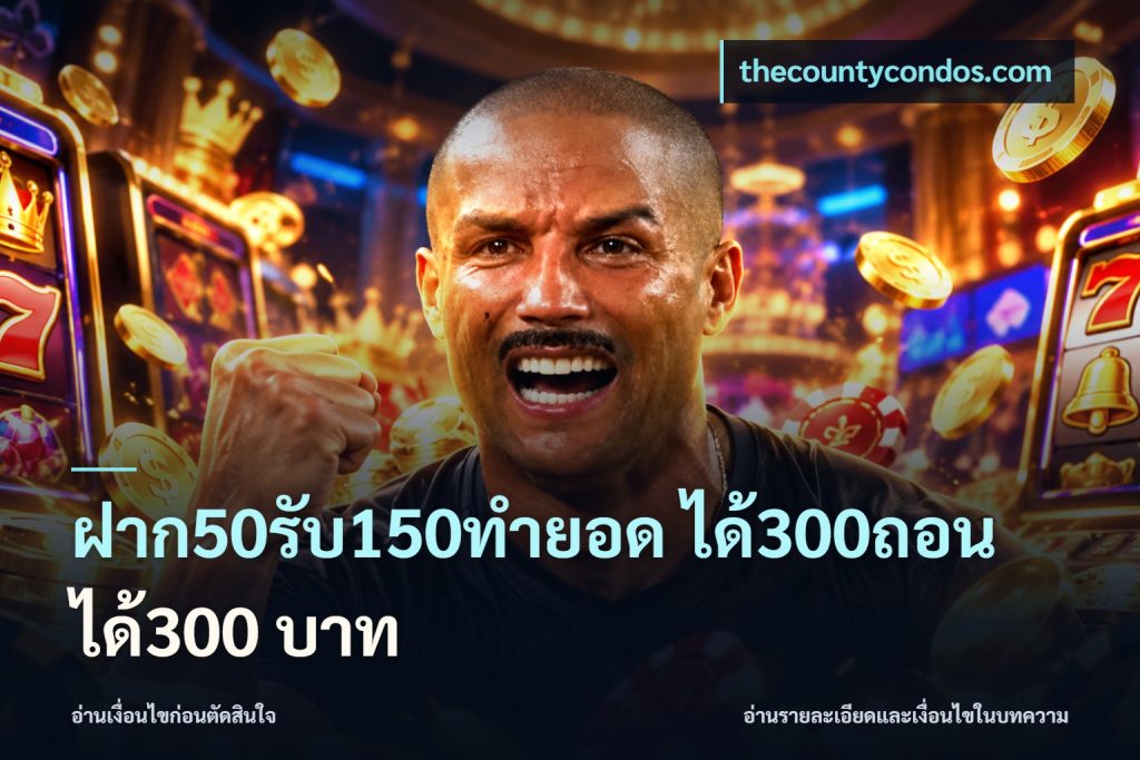 ฝาก50รับ150ทํายอด ได้300ถอนได้300 บาท