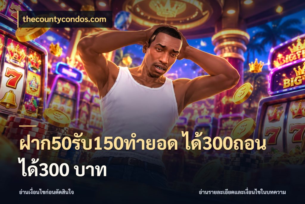 ฝาก50รับ150ทํายอด ได้300ถอนได้300 บาท สีสันของโปรฝากและยอดรับ ในมุม thecountycondos.com