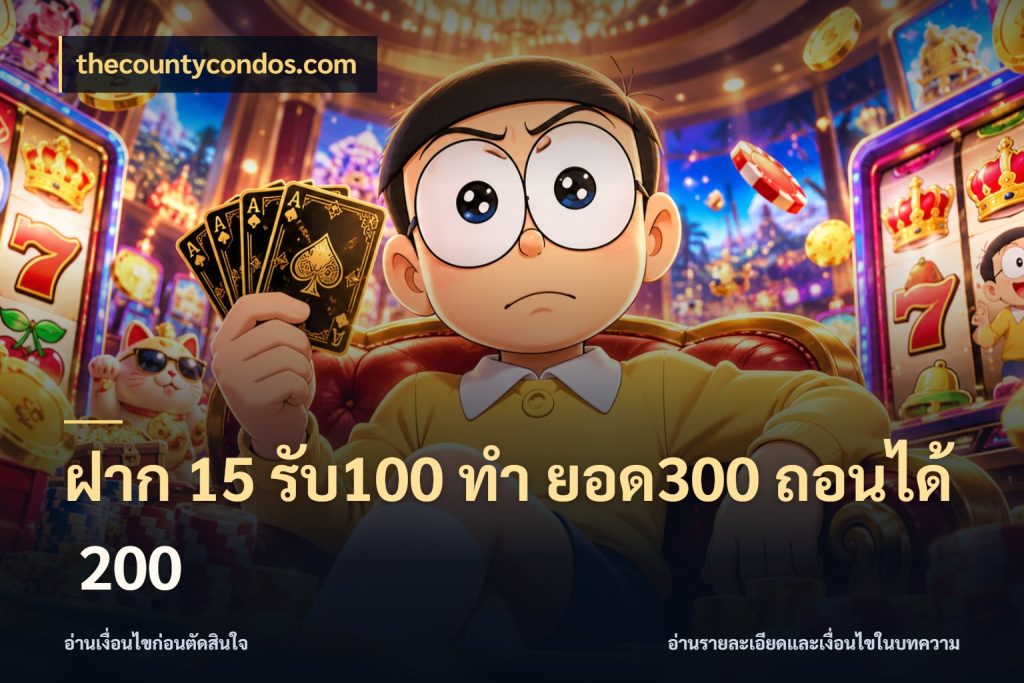 ฝาก 15 รับ100 ทํา ยอด300 ถอนได้ 200 โปรกับเกมที่ชอบเลือกให้ตรงสไตล์ กับ thecountycondos.com
