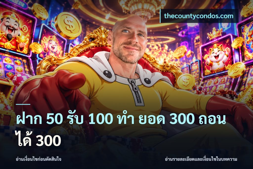 ฝาก 50 รับ 100 ทํา ยอด 300 ถอนได้ 300