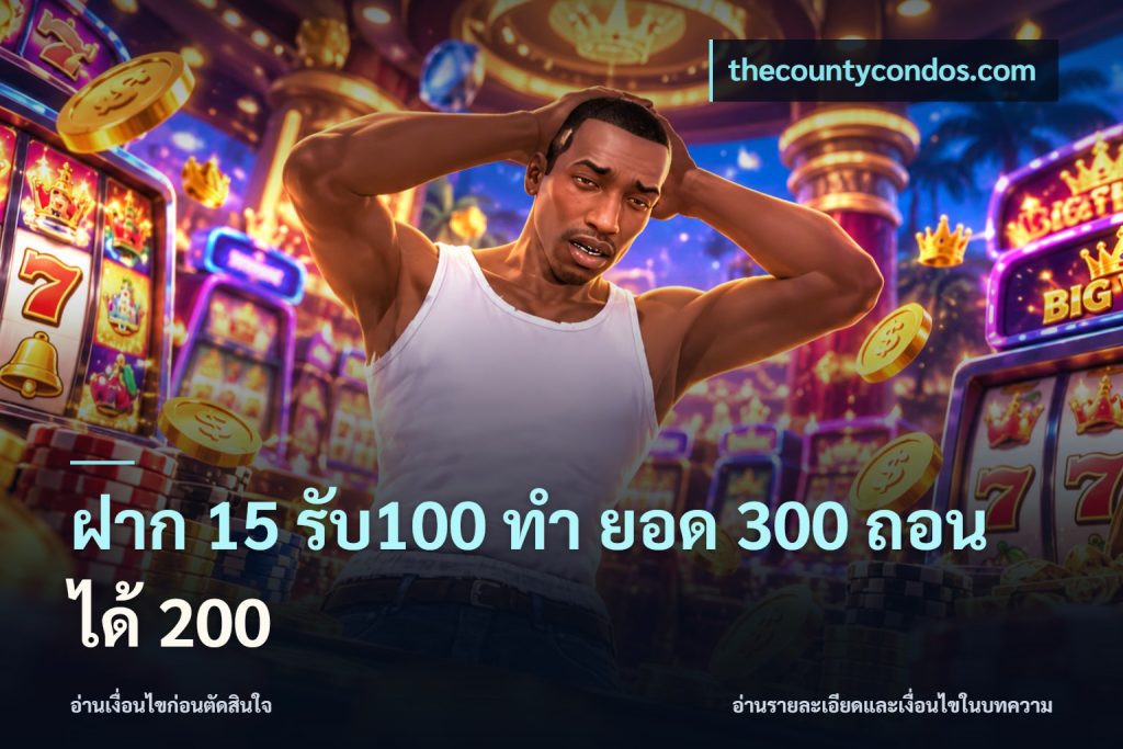ฝาก 15 รับ100 ทํา ยอด 300 ถอนได้ 200
