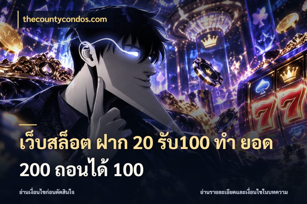 เว็บสล็อต ฝาก 20 รับ100 ทํา ยอด 200 ถอนได้ 100 โปรกับเกมที่ชอบเลือกให้ตรงสไตล์ ในมุม thecountycondos.com