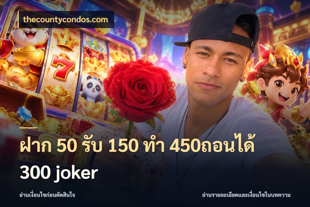 ฝาก 50 รับ 150 ทํา 450ถอนได้ 300 joker จับคู่โบนัสกับสไตล์เกมที่ชอบ กับ thecountycondos.com