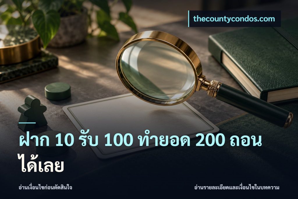 ฝาก 10 รับ 100 ทำยอด 200 ถอนได้เลย