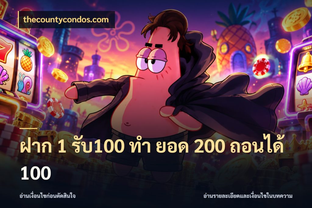 ฝาก 1 รับ100 ทํา ยอด 200 ถอนได้ 100 จับประเด็นยอดรับก่อนเลือกความสนุก กับ thecountycondos.com