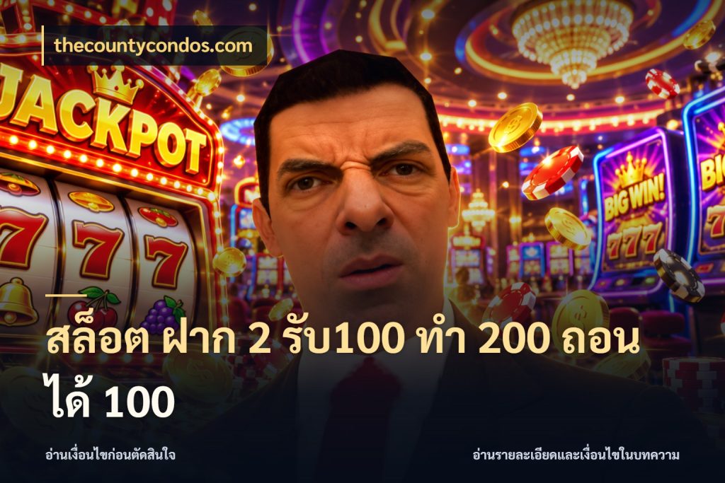 สล็อต ฝาก 2 รับ100 ทํา 200 ถอนได้ 100 โปรกับเกมที่ชอบเลือกให้ตรงสไตล์ กับ thecountycondos.com